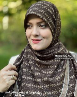 Alternative view of روسری نخی اعلا موکا کرم R10159