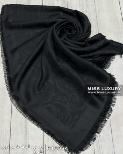 Alternative view of روسری بامبو مشکی گل رز R10394