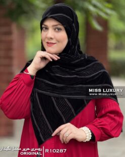 روسری حریر مخمل نگیندار میس لاکچری