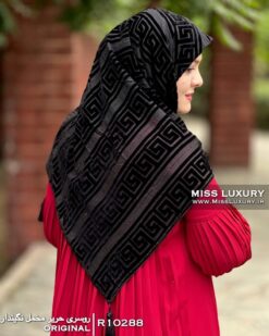 روسری حریر مخمل نگیندار میس لاکچری