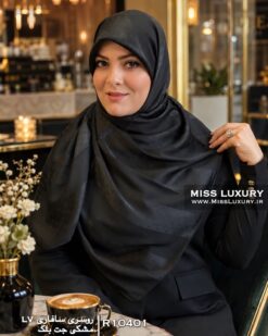 روسری سافاری مشکی جت بلک میس لاکچری