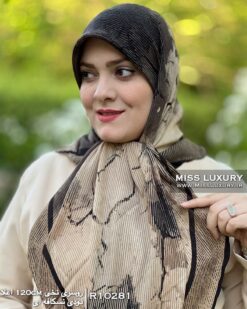 روسری نخی اعلا دودی نسکافه ای میس لاکچری