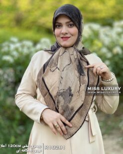 روسری نخی اعلا دودی نسکافه ای میس لاکچری