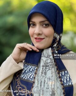 روسری نخی اعلا سورمه ای میس لاکچری