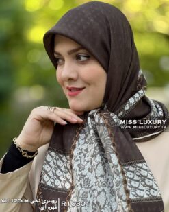 روسری نخی اعلا قهوه ای میس لاکچری