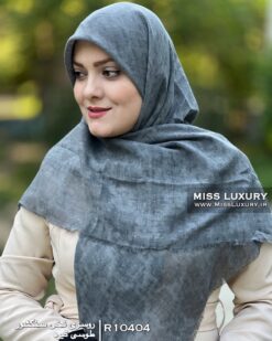 روسری نخی سنگشور طوسی تیره میس لاکچری