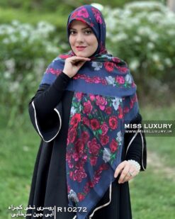 روسری نخی کجراه آبی جین سرخابی میس لاکچری