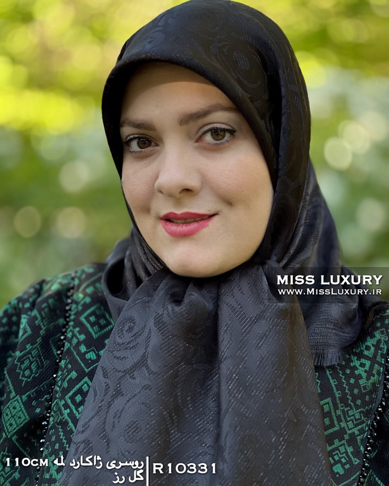 روسری ژاکارد لمه گل رز میس لاکچری
