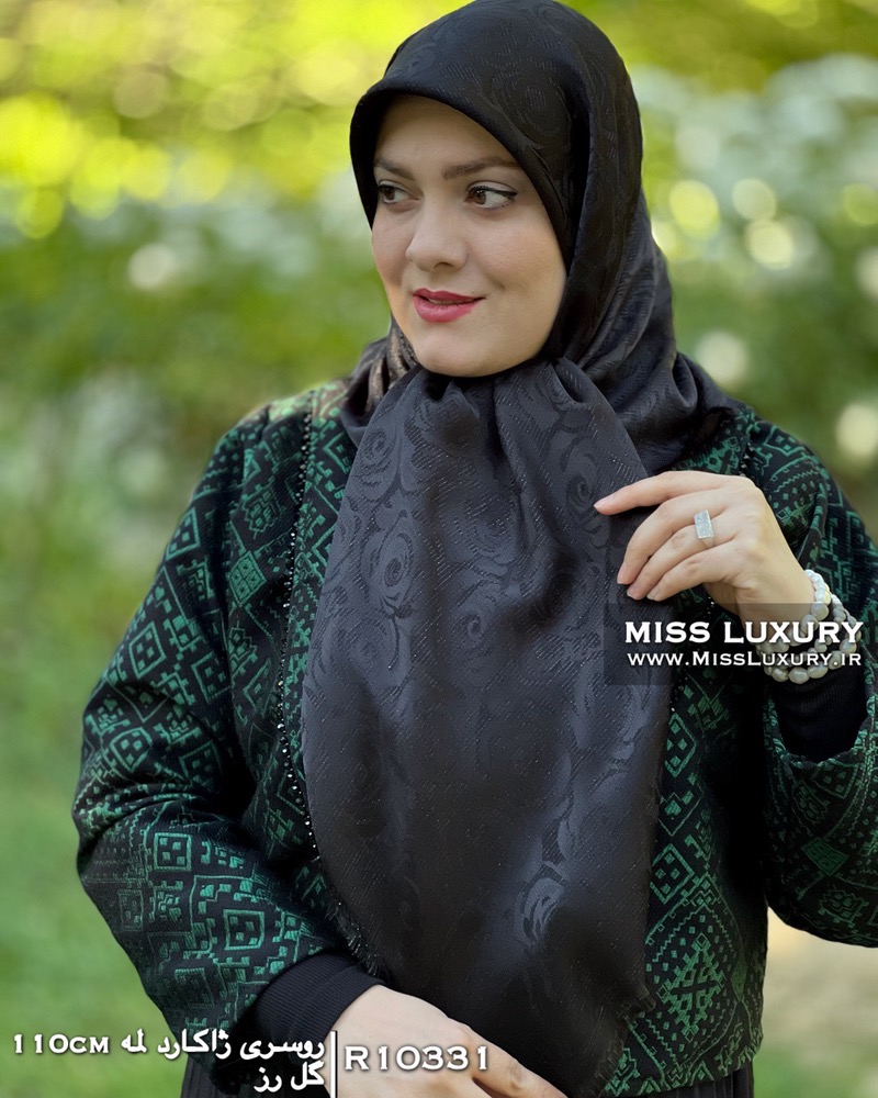 روسری ژاکارد لمه گل رز میس لاکچری