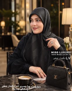 روسری نگیندار خطی مشکی جت بلک میس لاکچری
