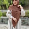 روسری پلیسه شاین قهوه ای روشن میس لاکچری