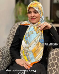 روسری توییل ابریشم آبی روشن R10074