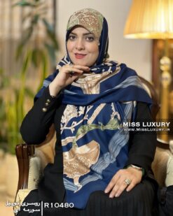 روسری توییل مجلسی سورمه ای R10480