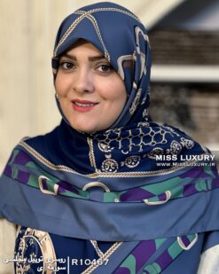 روسری توییل مجلسی سورمه ای میس لاکچری