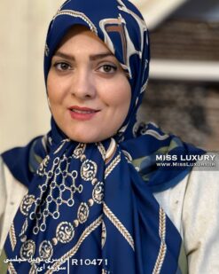 روسری توییل مجلسی سورمه ای میس لاکچری