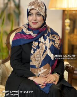 روسری توییل مجلسی سورمه ای میس لاکچری