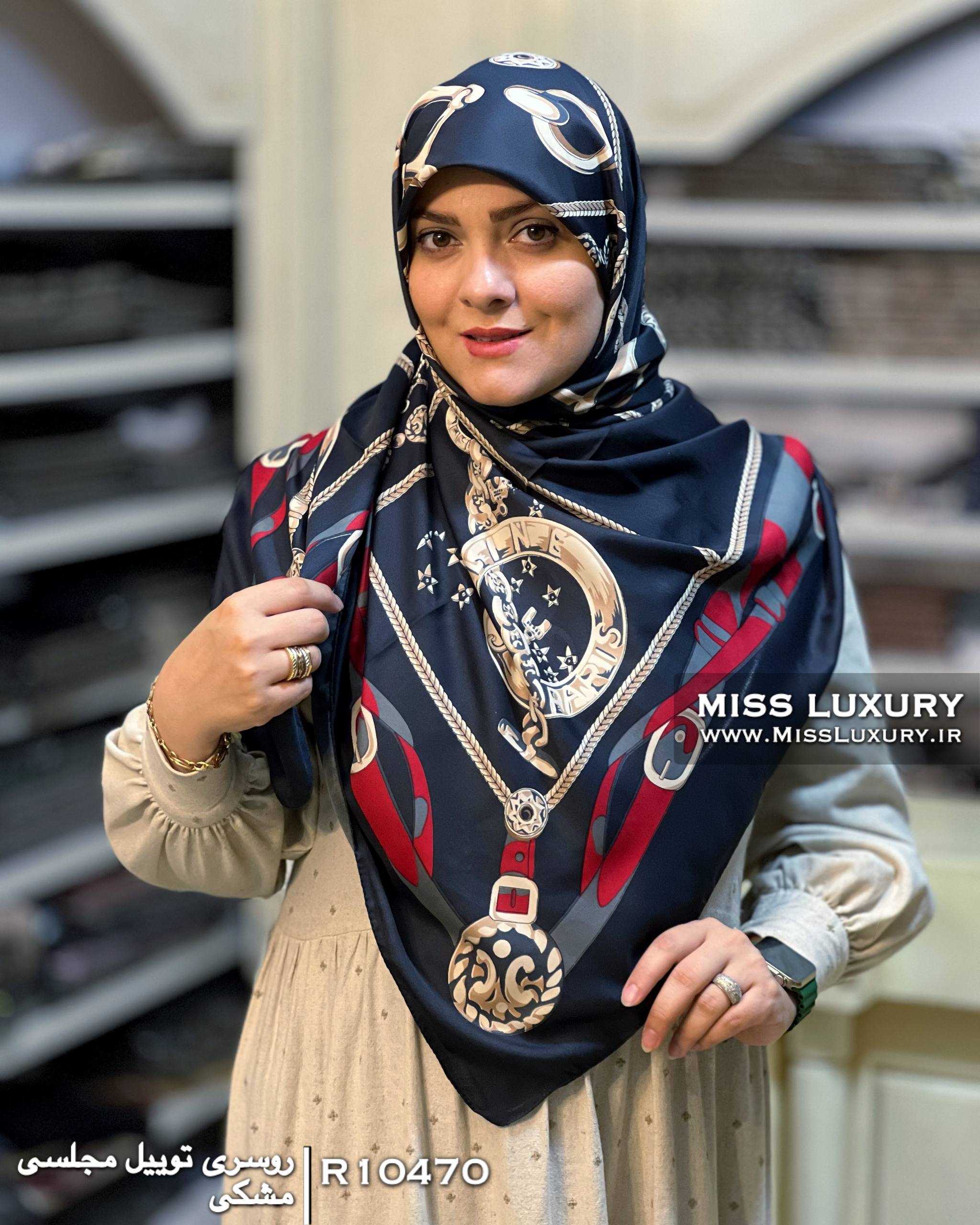 روسری توییل مجلسی مشکی میس لاکچری