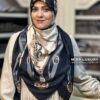 روسری توییل مجلسی مشکی کرم میس لاکچری