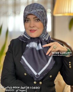 روسری توییل وارداتی اعلا سورمه ای میس لاکچری