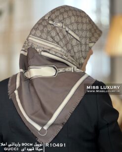 روسری توییل وارداتی اعلا موکا قهوه ای میس لاکچری