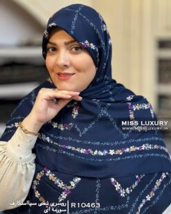 روسری نخی سیااسکارف سورمه ای میس لاکچری