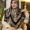 روسری نخی لمه دار قهوه ای میس لاکچری