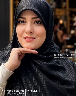 روسری وال ورساچه مشکی جت بلک میس لاکچری