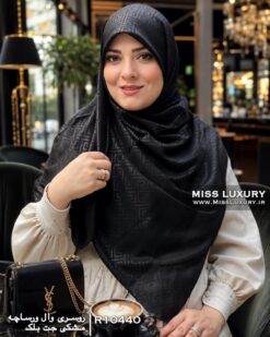 روسری وال ورساچه مشکی جت بلک میس لاکچری