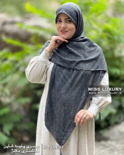 روسری پلیسه شاین خاکستری ملانژ میس لاکچری