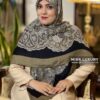 روسری کشمیر ابریشم ژاکارد بژ سورمه ای میس لاکچری