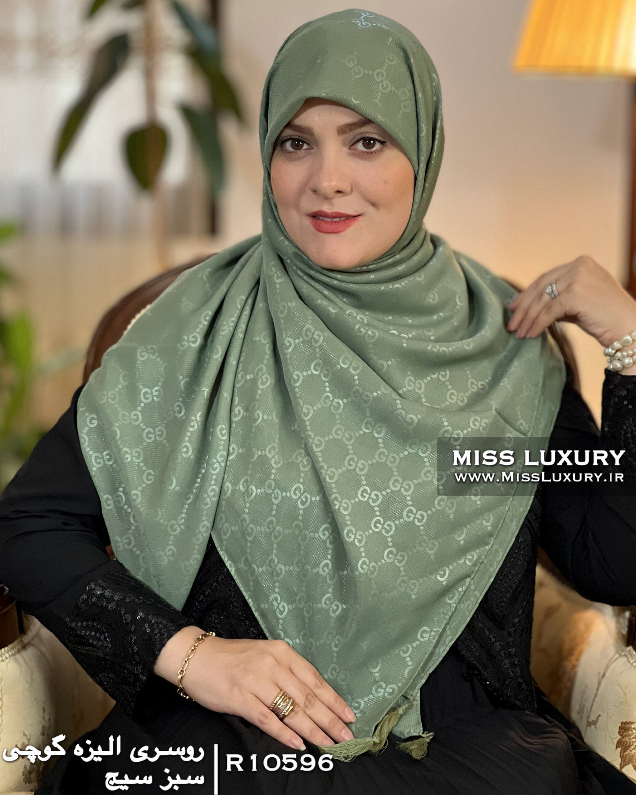 روسری الیزه گوچی سبز سیج میس لاکچری