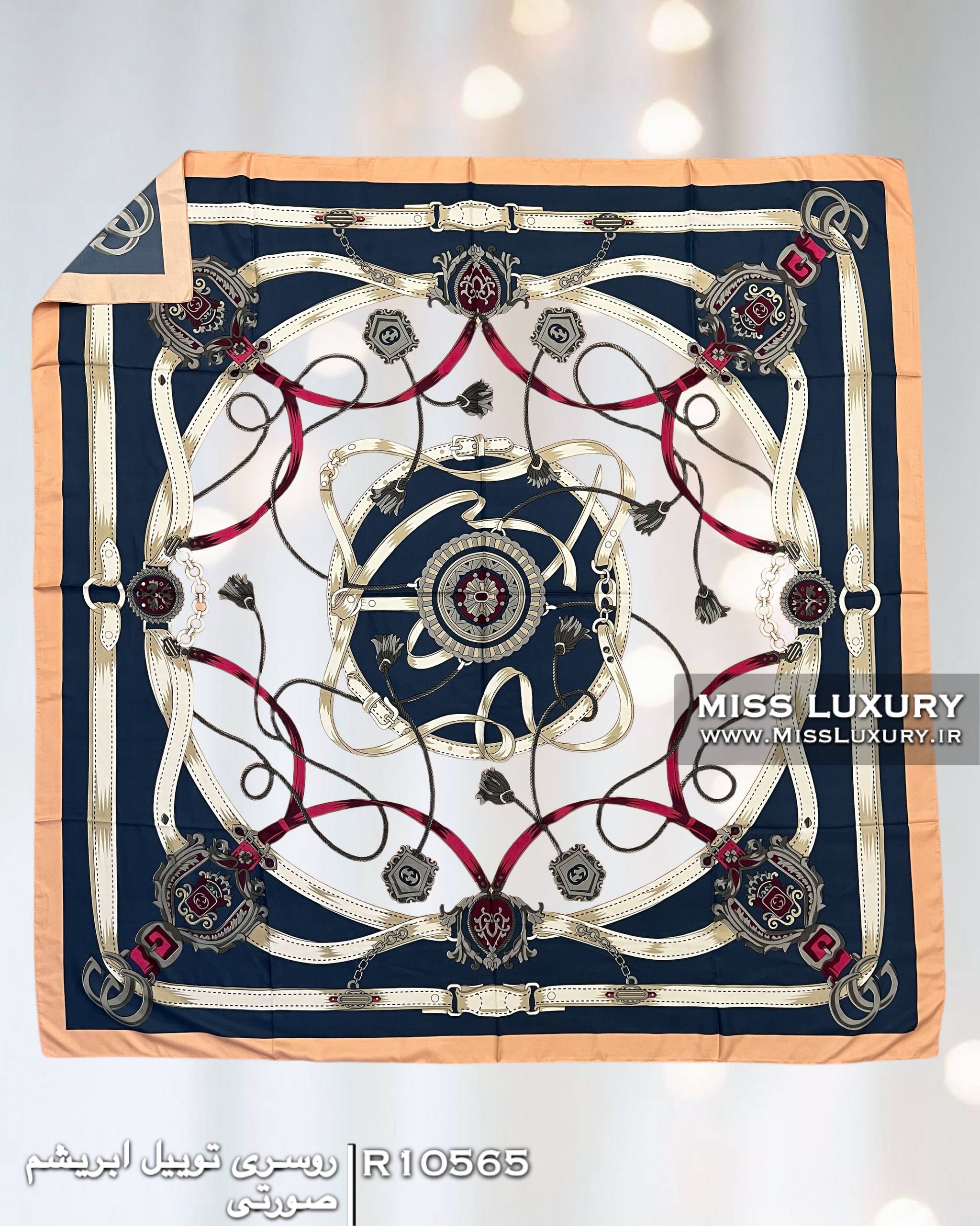 روسری توییل ابریشم صورتی میس لاکچری