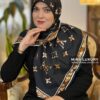 روسری توییل ابریشم وارداتی مشکی قهوه ای میس لاکچری