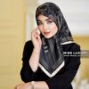 روسری توییل وارداتی مشکی کرم میس لاکچری