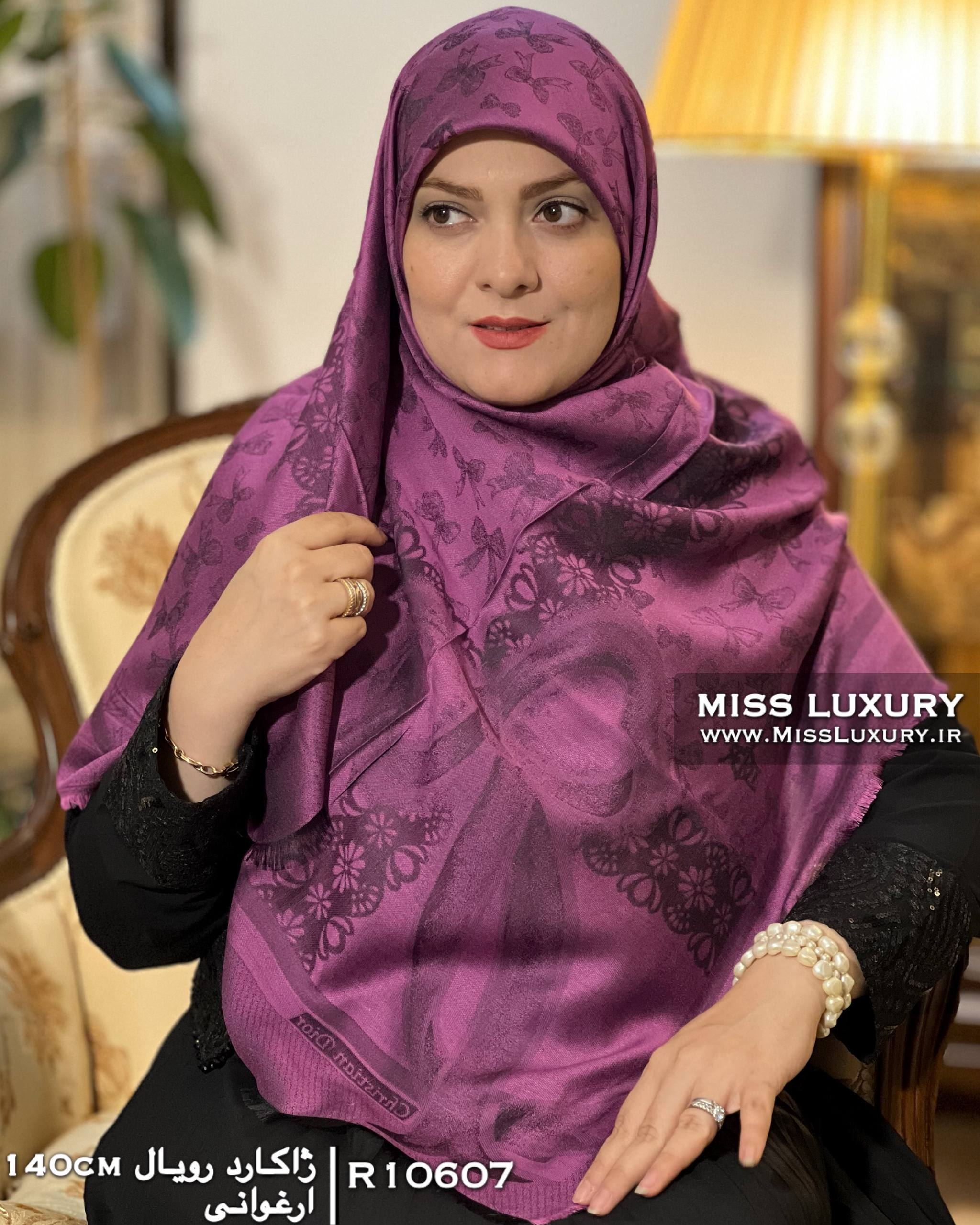 روسری ژاکارد رویال ارغوانی R10607 - Image 2