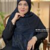 روسری ژاکارد رویال سورمه ای میس لاکچری