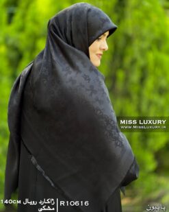 روسری ژاکارد رویال مشکی میس لاکچری