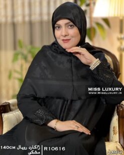 روسری ژاکارد رویال مشکی میس لاکچری
