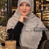 روسری گیپور پولکدار طوسی روشن میس لاکچری