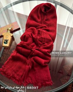 شال حوله ای وارداتی اعلا زرشکی میس لاکچری