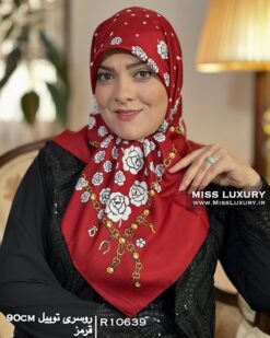 روسری توییل قرمز میس لاکچری