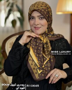 روسری توییل قهوه ای میس لاکچری