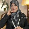 روسری توییل مشکی سفید میس لاکچری