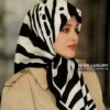 روسری توییل مشکی سفید میس لاکچری