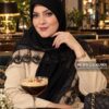 روسری کرپ گلکسی اماراتی مشکی R10651