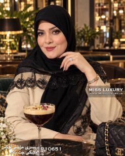روسری کرپ گلکسی اماراتی مشکی R10651
