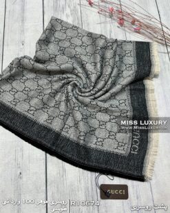 روسری موهر وارداتی طوسی میس لاکچری