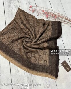 روسری موهر وارداتی قهوه ای میس لاکچری