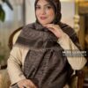 روسری ژاکارد لمه 140 قهوه ای موکا میس لاکچری