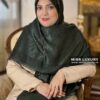 روسری ژاکارد لمه 140 یشمی مشکی میس لاکچری